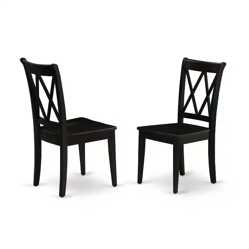 Ensemble de salle à manger 7 pièces HomeStock avec table rectangulaire et chaises noires