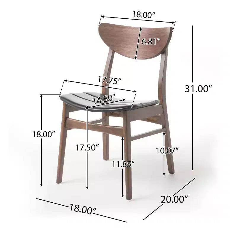 Ensemble de salle à manger 5 pièces Christopher Knight Home Imwalle style moderne du milieu du siècle, revêtement en similicuir, noyer et brun foncé