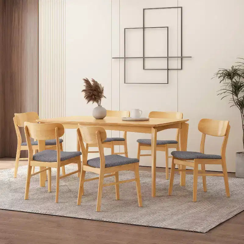 Ensemble de salle à manger 7 pièces en bois et tissu Ballantrae de Christopher Knight Home