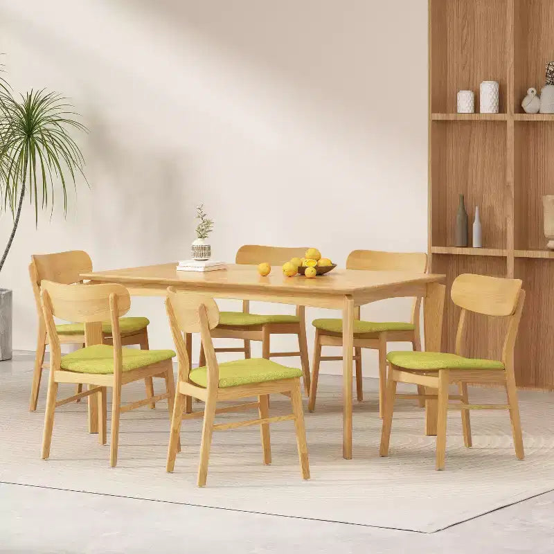 Ensemble de salle à manger 7 pièces en bois et tissu Ballantrae de Christopher Knight Home