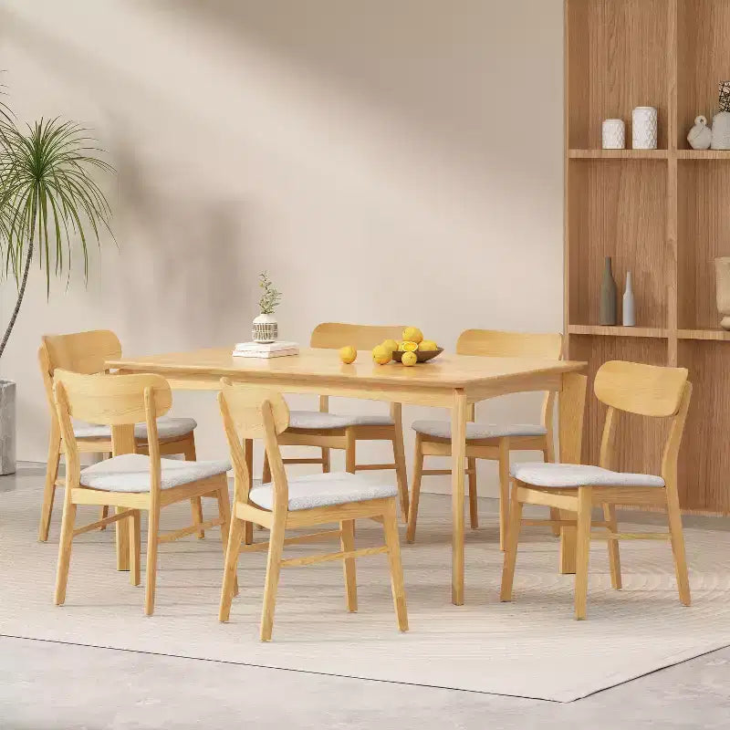 Ensemble de salle à manger 7 pièces en bois et tissu Ballantrae de Christopher Knight Home