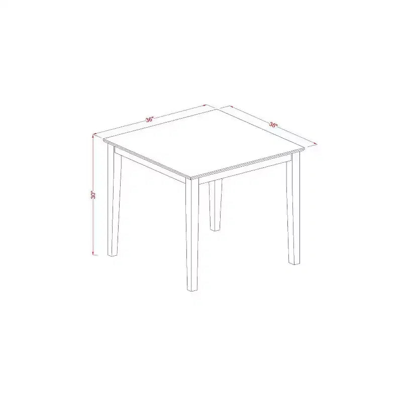 Ensemble de salle à manger 3 pièces - Table de cuisine carrée et 2 chaises Parsons - Fini acajou