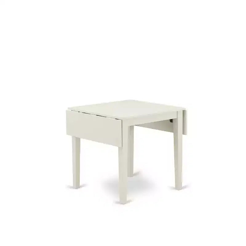 Ensemble de salle à manger rectangulaire 5 pièces, finition blanc lin, dessus en bois massif (4 places)