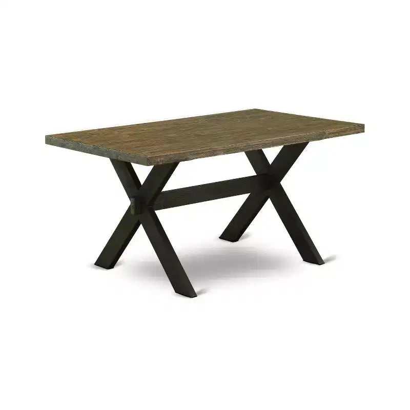 Table de salle à manger HomeStock 5 pièces en bois massif finition chêne naturel avec 4 chaises Parson