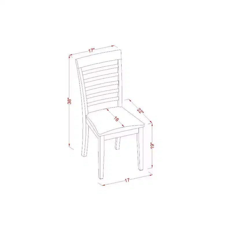 Ensemble de salle à manger rectangulaire 5 pièces en acajou massif – Pour 4 personnes