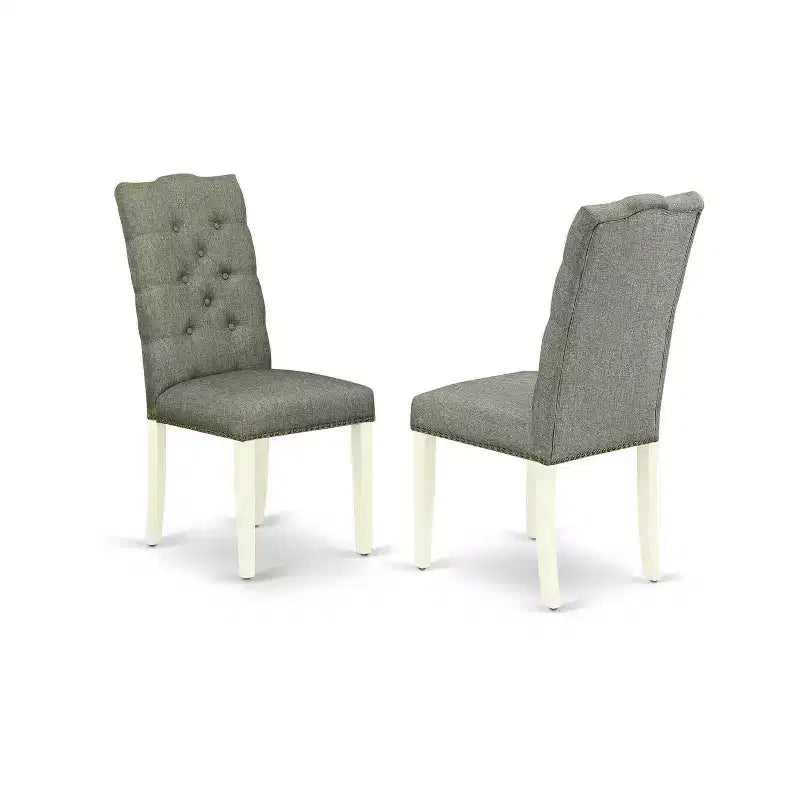Ensemble de salle à manger rectangulaire - Ensemble table et 6 chaises - Fini blanc lin