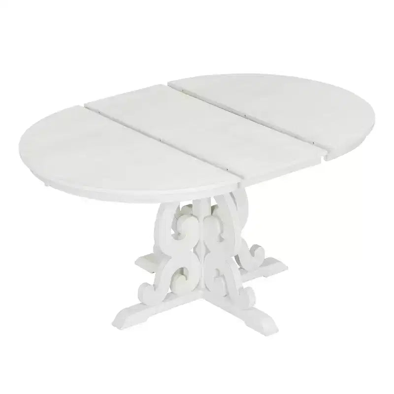 Ensemble de table de cuisine style ferme pour 4 personnes, table à manger ronde extensible en bois et 4 chaises rembourrées, ensemble de salle à manger rétro pour cuisine