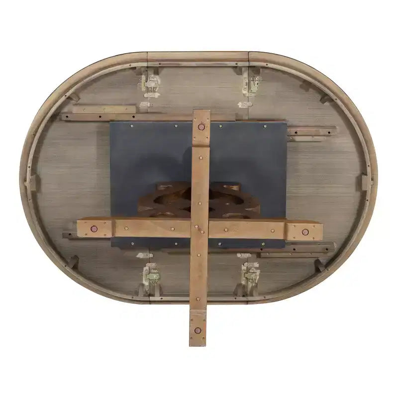 Ensemble de table de cuisine style ferme pour 4 personnes, table à manger ronde extensible en bois et 4 chaises rembourrées, ensemble de salle à manger rétro pour cuisine