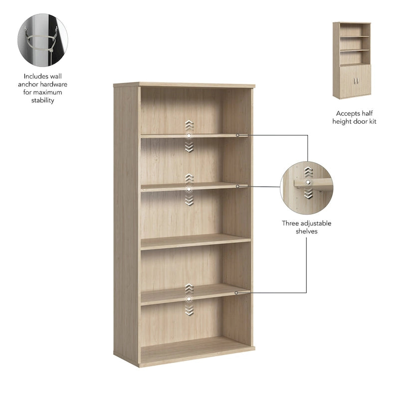 Bibliothèque à 5 étagères, organisateur par