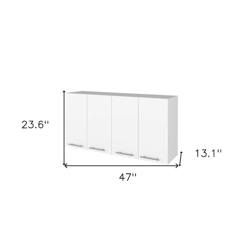 47 Bahut mural blanc avec quatre portes