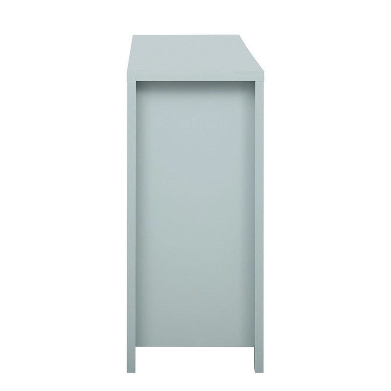 Bahut à motifs ondulés avec 4 portes, 2 tiroirs et 3 étagères réglables, accentué par d'élégantes poignées en arc en aluminium.