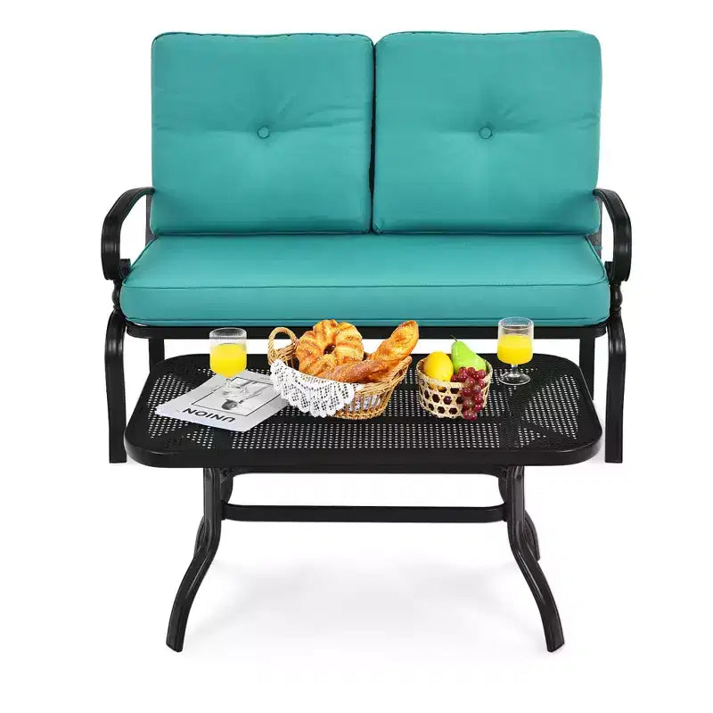 Costway Ensemble de 2 Causeuses Banc Table Meubles Chaises Rembourrées