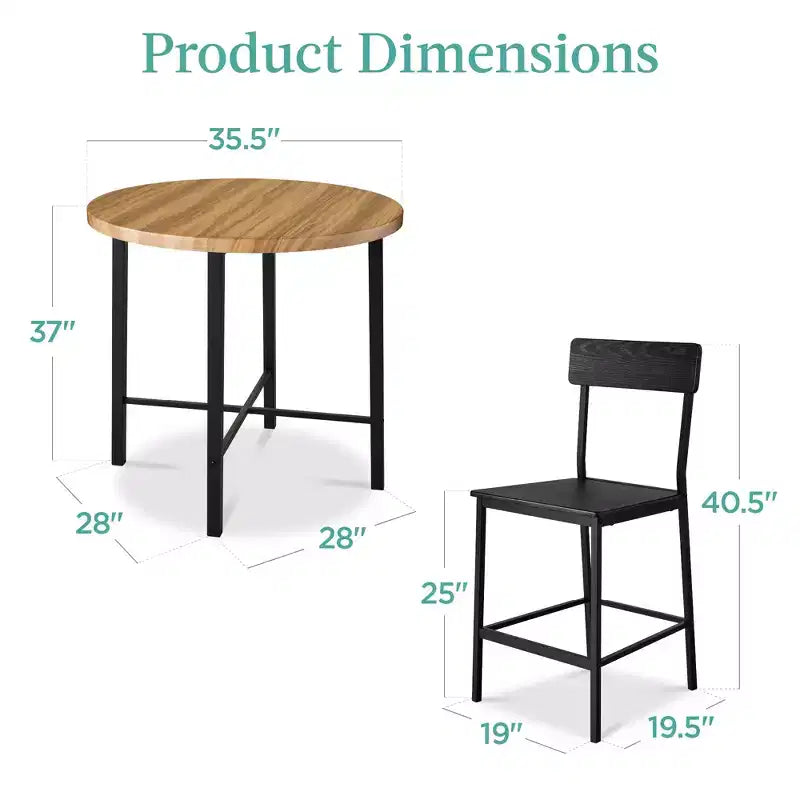 Ensemble de salle à manger moderne 5 pièces, hauteur de comptoir, avec 4 chaises et table épaisse de 3,8 cm, de marque Best Choice Products