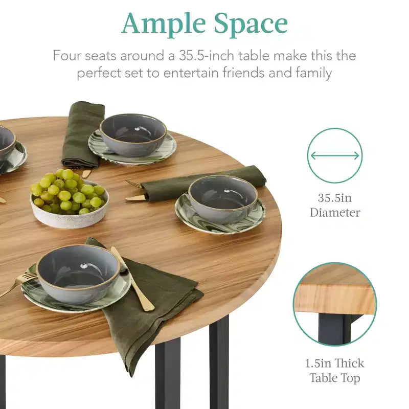 Ensemble de salle à manger moderne 5 pièces, hauteur de comptoir, avec 4 chaises et table épaisse de 3,8 cm, de marque Best Choice Products