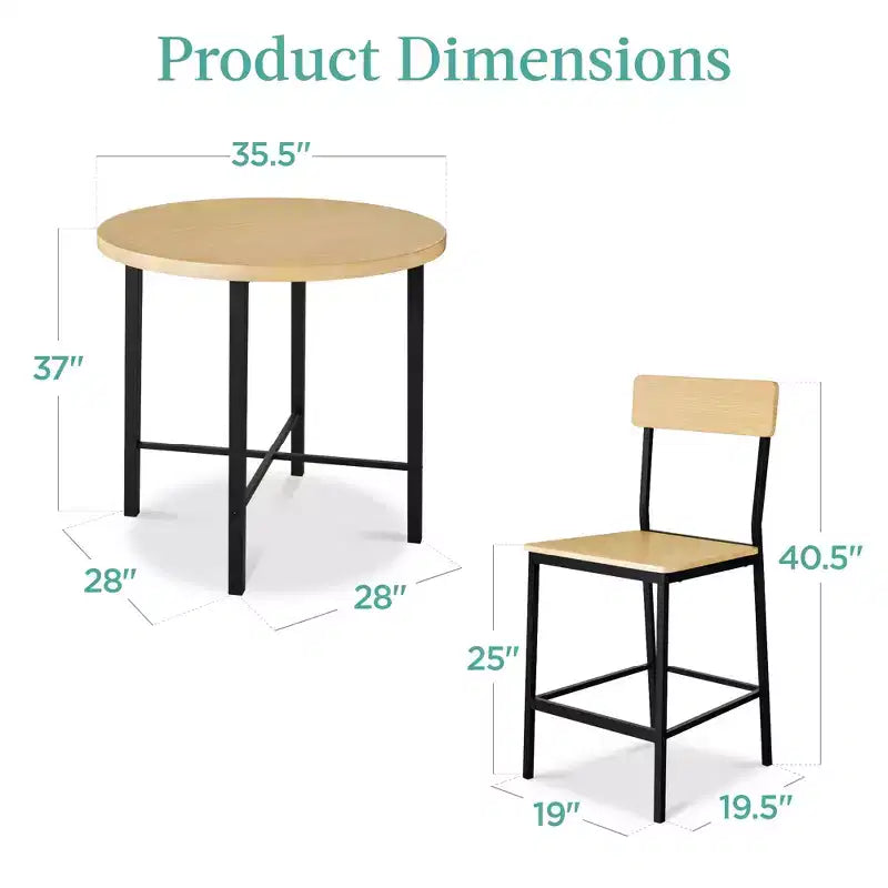 Ensemble de salle à manger moderne 5 pièces, hauteur de comptoir, avec 4 chaises et table épaisse de 3,8 cm, de marque Best Choice Products