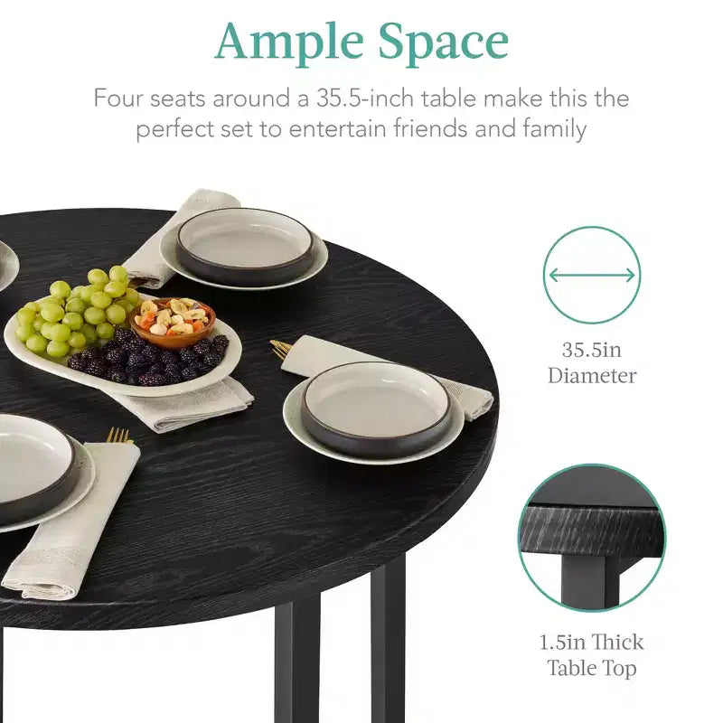 Ensemble de salle à manger moderne 5 pièces, hauteur de comptoir, avec 4 chaises et table épaisse de 3,8 cm, de marque Best Choice Products