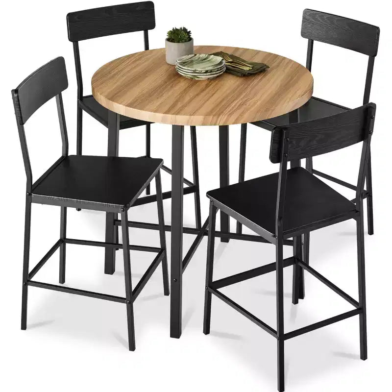 Ensemble de salle à manger moderne 5 pièces, hauteur de comptoir, avec 4 chaises et table épaisse de 3,8 cm, de marque Best Choice Products
