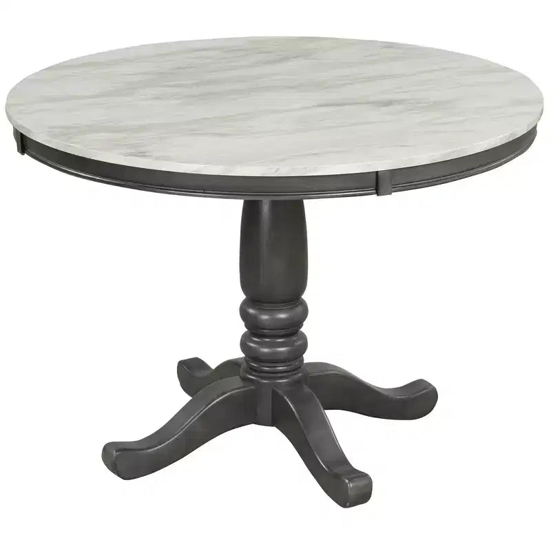 Ensemble de salle à manger 5 pièces avec table en bois massif et 4 chaises, gris - ModernLuxe