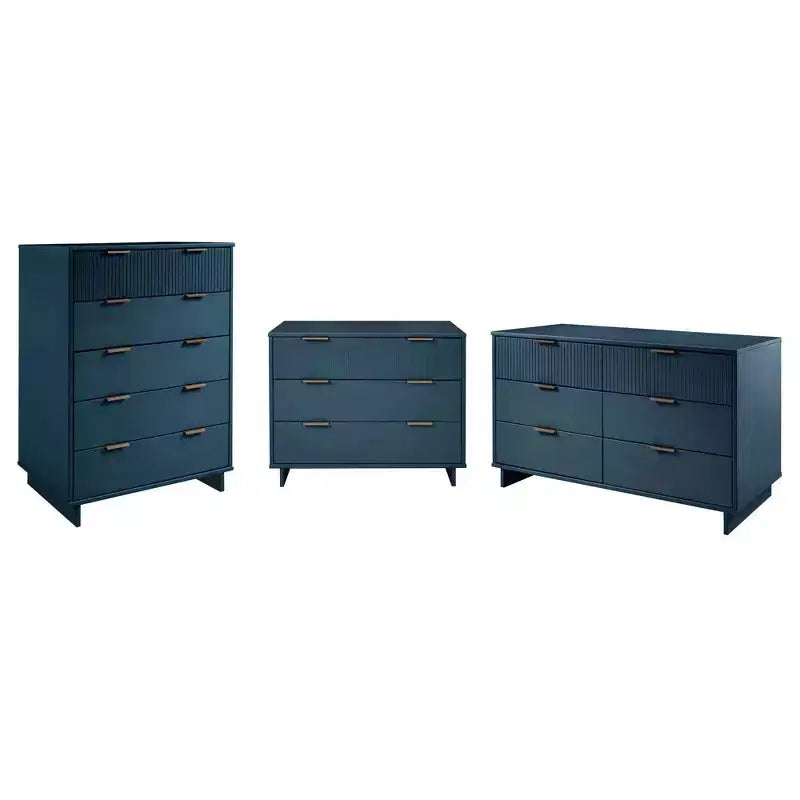 Ensemble de chambre à coucher Manhattan Comfort Granville 3 pièces avec commode simple et commode double