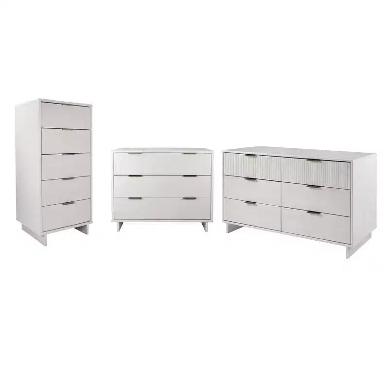 Ensemble de chambre à coucher Manhattan Comfort Granville 3 pièces avec commode simple et commode double