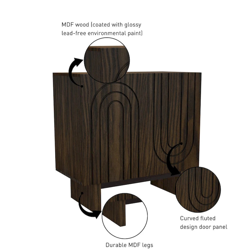 Meuble d'appoint en bois à 2 portes