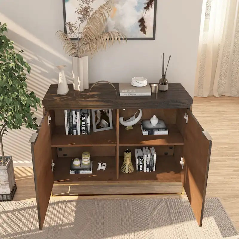 Meuble d'appoint en bois à 2 portes