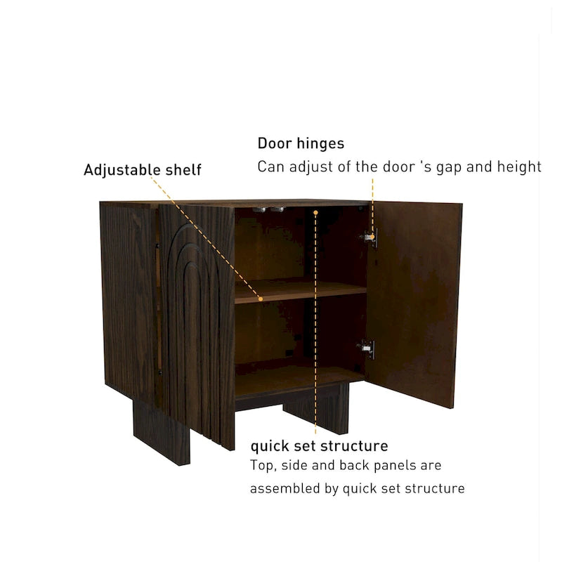Meuble d'appoint en bois à 2 portes