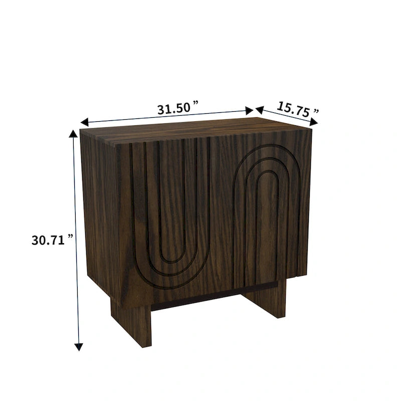 Meuble d'appoint en bois à 2 portes