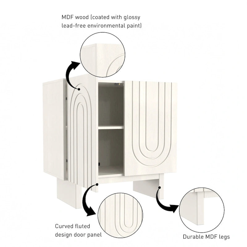 Meuble d'appoint en bois à 2 portes