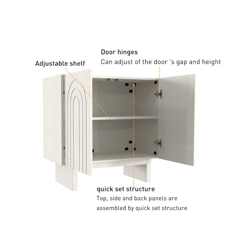 Meuble d'appoint en bois à 2 portes
