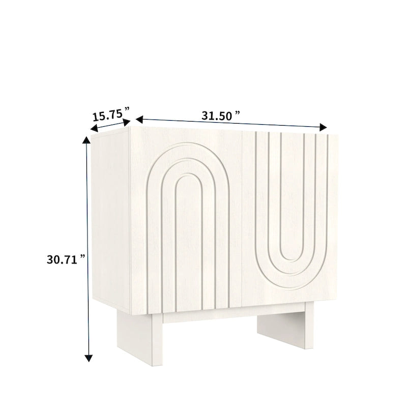Meuble d'appoint en bois à 2 portes
