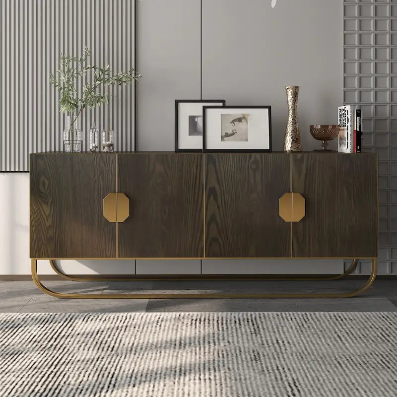 Meuble d'appoint 4 portes en bois