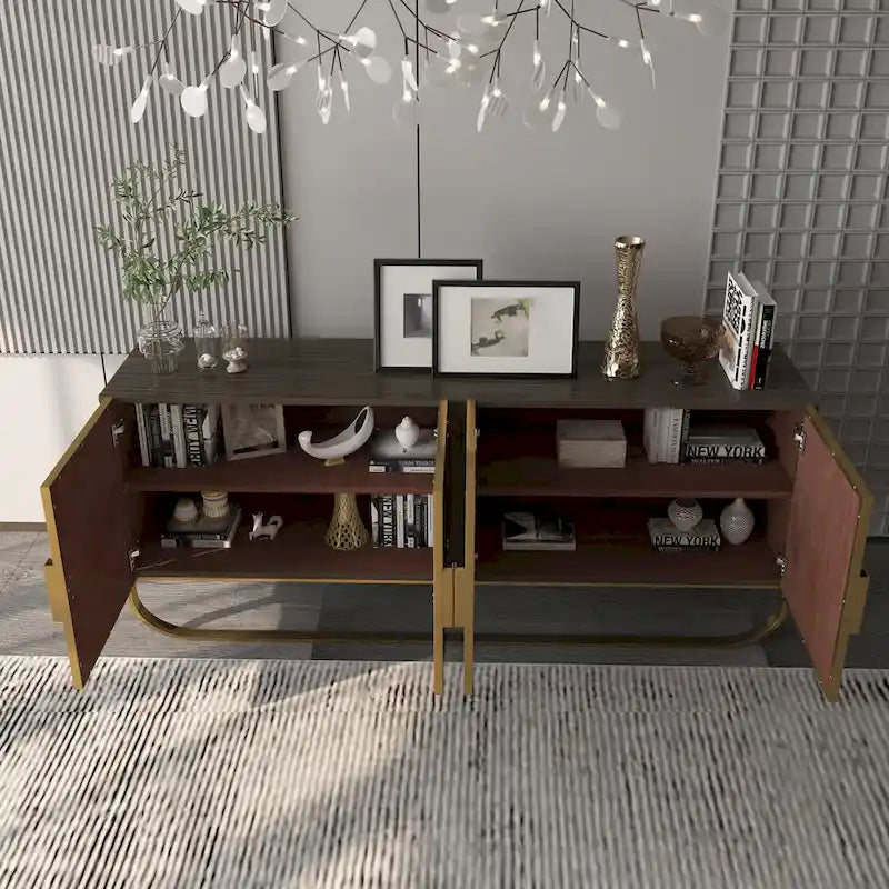 Meuble d'appoint 4 portes en bois