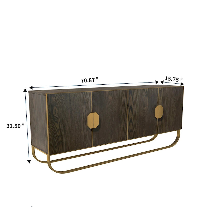 Meuble d'appoint 4 portes en bois