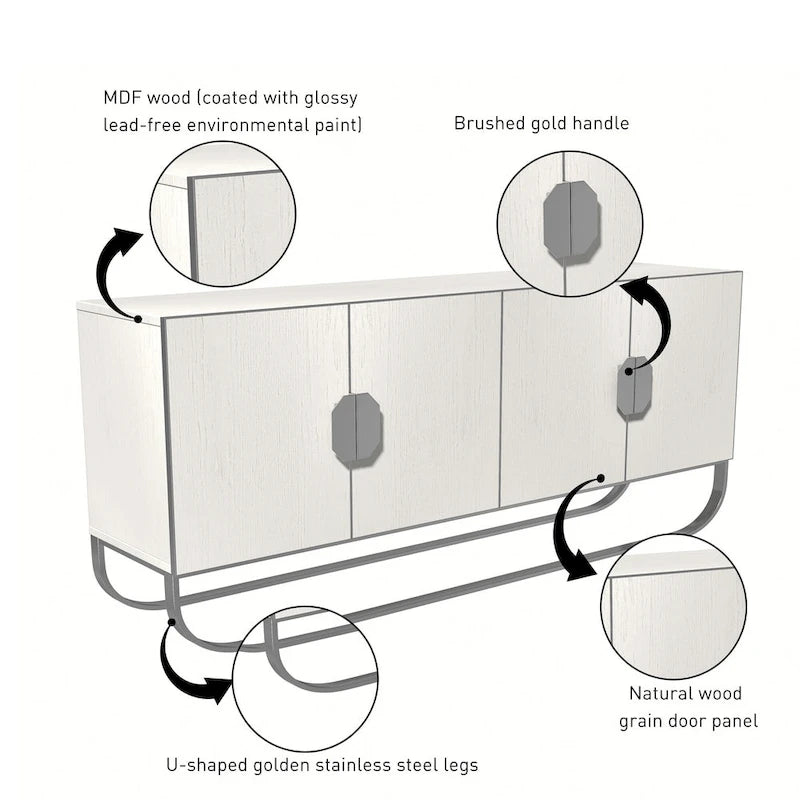 Meuble d'appoint 4 portes en bois