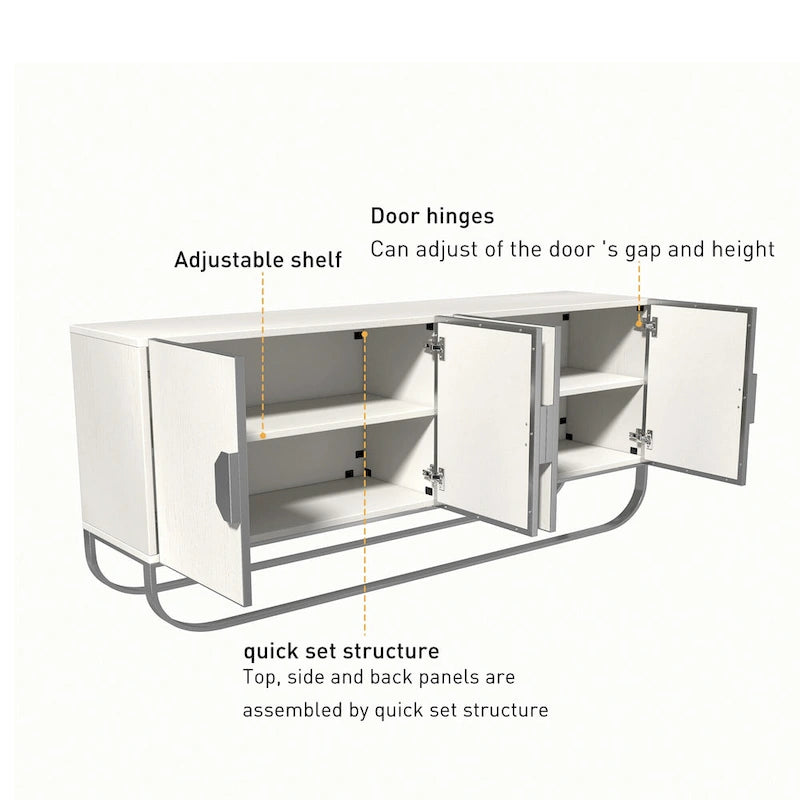 Meuble d'appoint 4 portes en bois