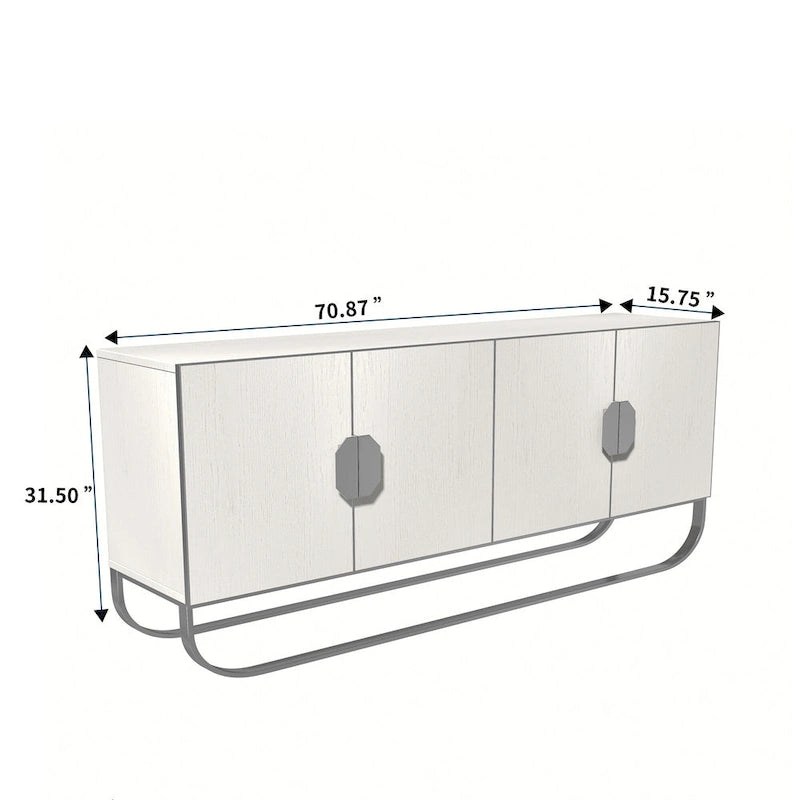 Meuble d'appoint 4 portes en bois