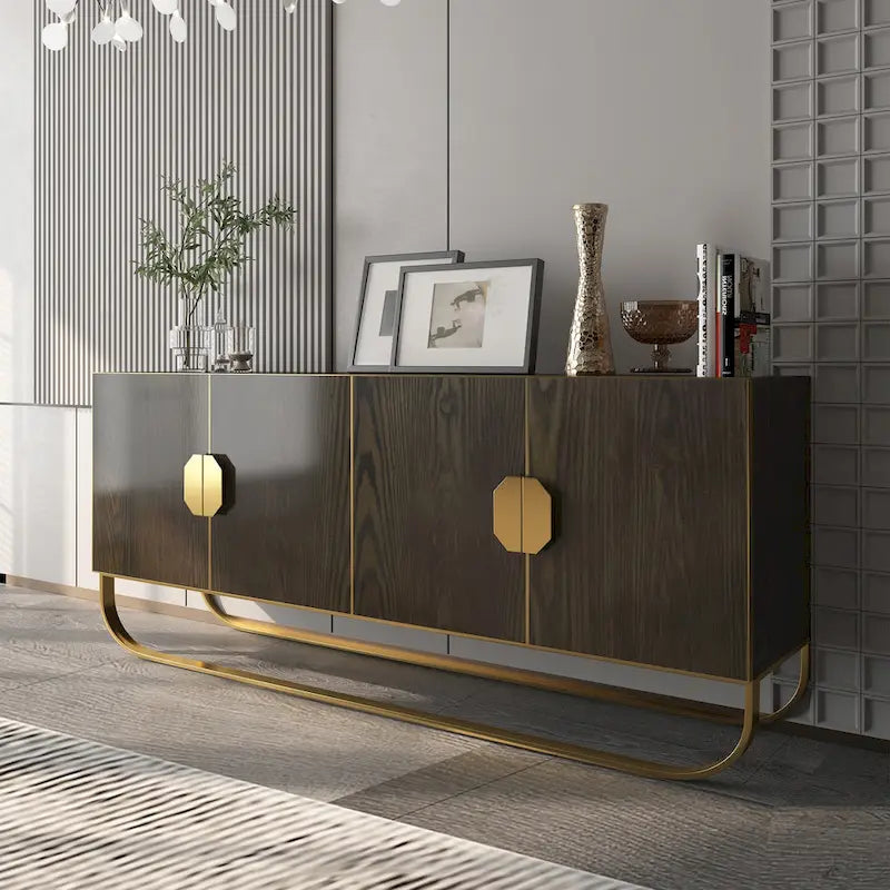 Meuble d'appoint 4 portes en bois