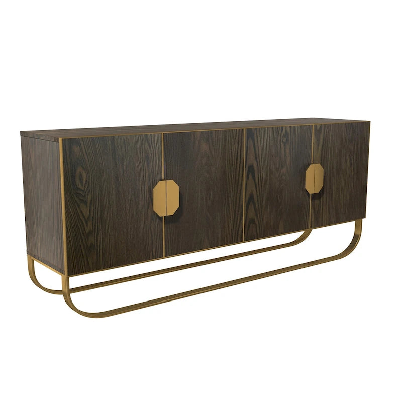 Meuble d'appoint 4 portes en bois