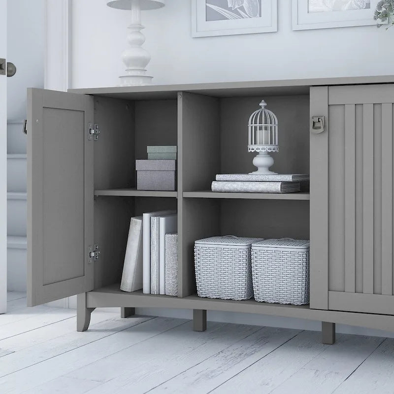 Meuble de rangement d'appoint avec portes gris Cape Cod – 46,22 L x 12,76 P x 29,96 H