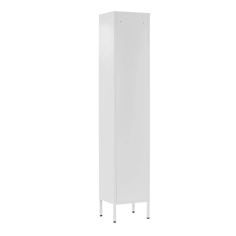 Armoire métallique blanche de 71 pouces à deux portes vitrées