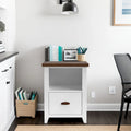 Classeur moderne de style « farmhouse » avec 1 tiroir, 56 cm, aucun assemblage requis, fini deux tons