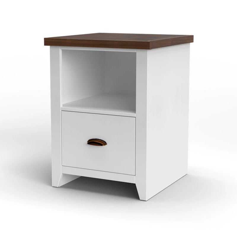 Classeur moderne de style « farmhouse » avec 1 tiroir, 56 cm, aucun assemblage requis, fini deux tons