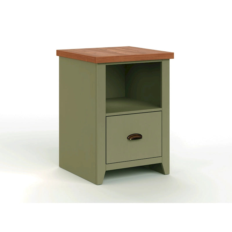 Classeur moderne de style « farmhouse » avec 1 tiroir, 56 cm, aucun assemblage requis, fini deux tons
