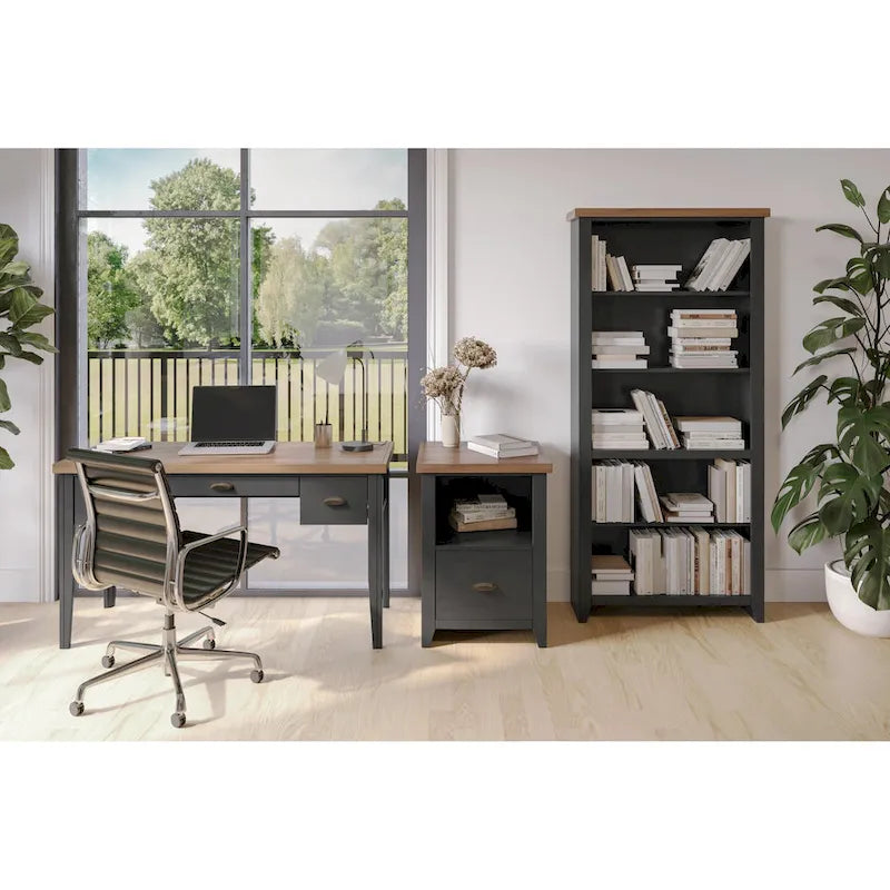 Classeur moderne de style « farmhouse » avec 1 tiroir, 56 cm, aucun assemblage requis, fini deux tons