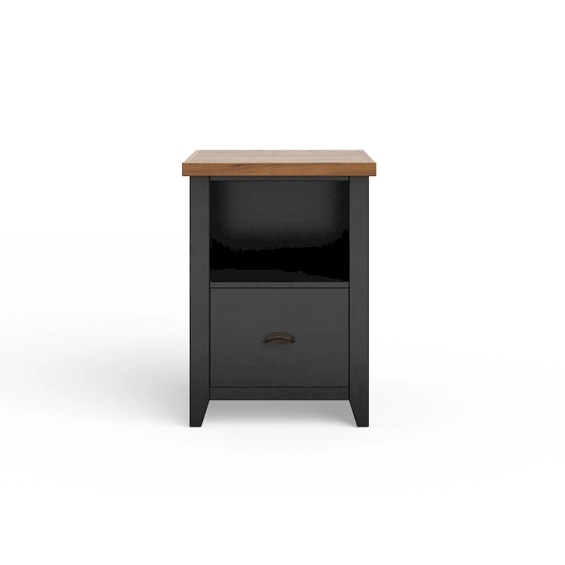 Classeur moderne de style « farmhouse » avec 1 tiroir, 56 cm, aucun assemblage requis, fini deux tons