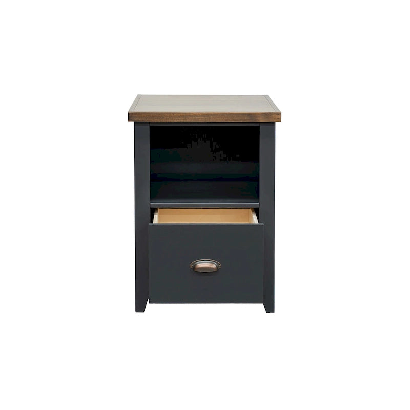 Classeur moderne de style « farmhouse » avec 1 tiroir, 56 cm, aucun assemblage requis, fini deux tons