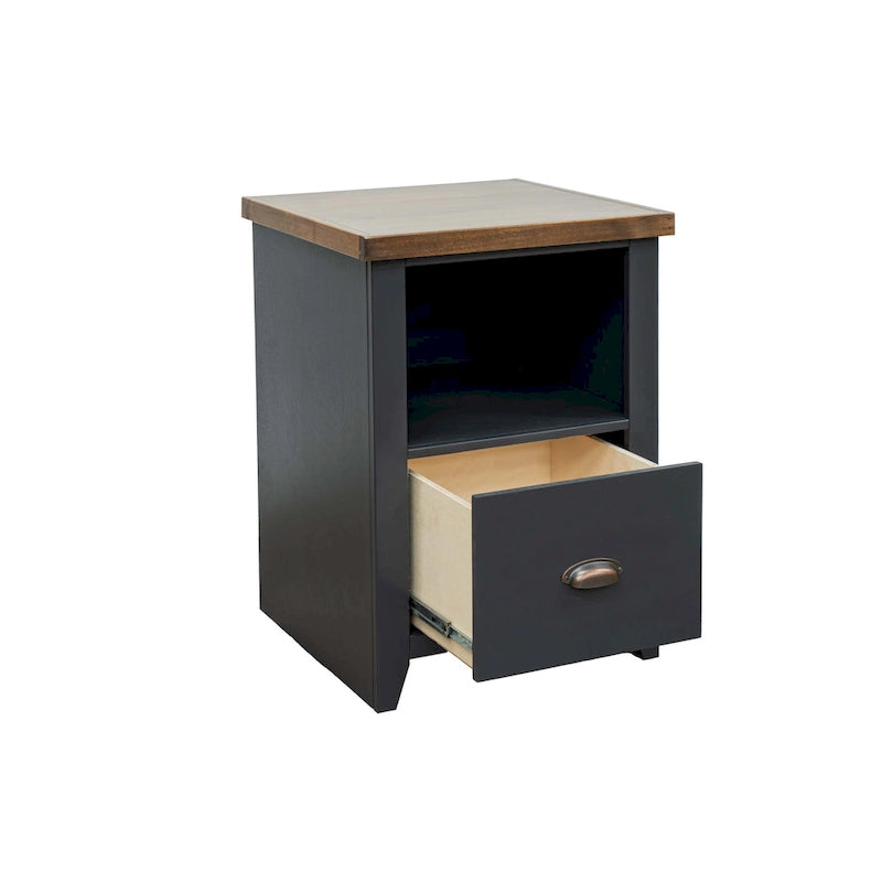 Classeur moderne de style « farmhouse » avec 1 tiroir, 56 cm, aucun assemblage requis, fini deux tons
