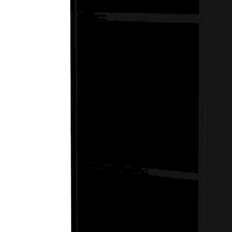 Meuble de Coiffeur sur Pied MDF Noir 5 Compartiments 1 Tiroir 1 Porte