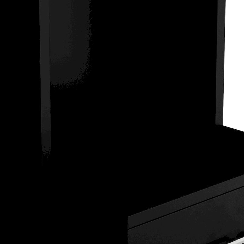 Meuble de Coiffeur sur Pied MDF Noir 5 Compartiments 1 Tiroir 1 Porte